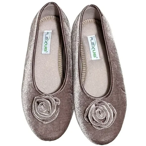 Flexus by Spring Step rose loud light grey velvet slipper ballet flat 38 - Picture 1 of 8